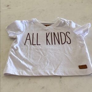 Seven7 White Kids T-Shirt with Brown Print